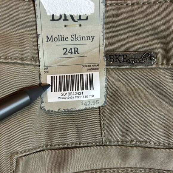 NEW BKE Casuals Khaki Pants Mollie Skinny 24R 24 R - Picture 5 of 7